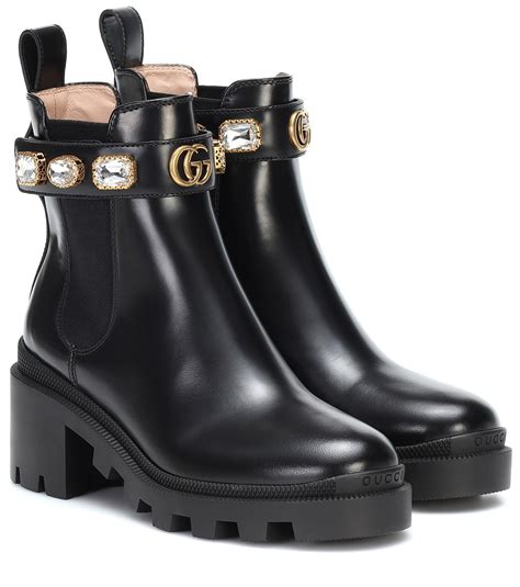 gucci black boots rhinestone|gucci boots embellished.